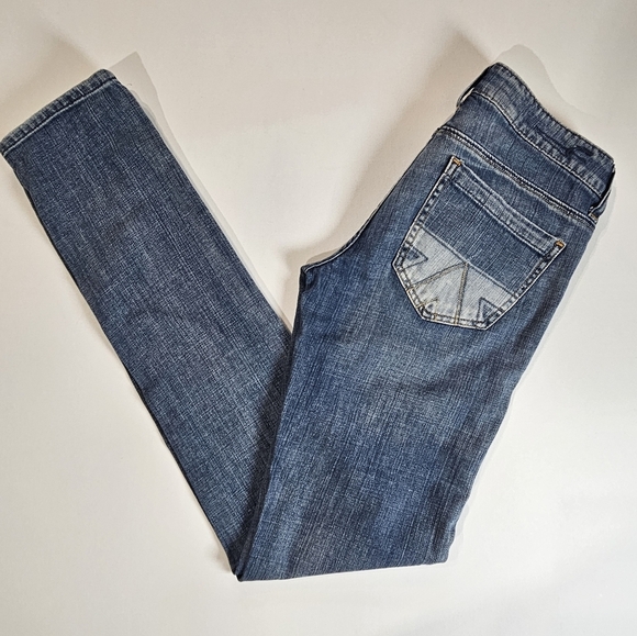 American Eagle Jeans Womens‎ 0 Regular Faded Skinny Two Tone Pocket 90s Low Rise - Picture 8 of 10